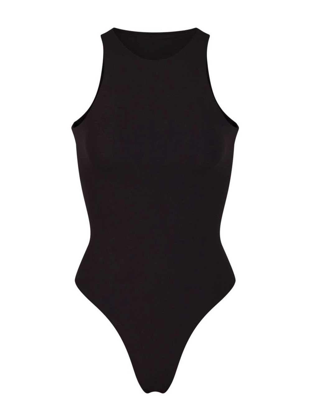 NWT SKIMS 2xl Sleek FE High-Neck Black Thong Bodysuit in Onyx